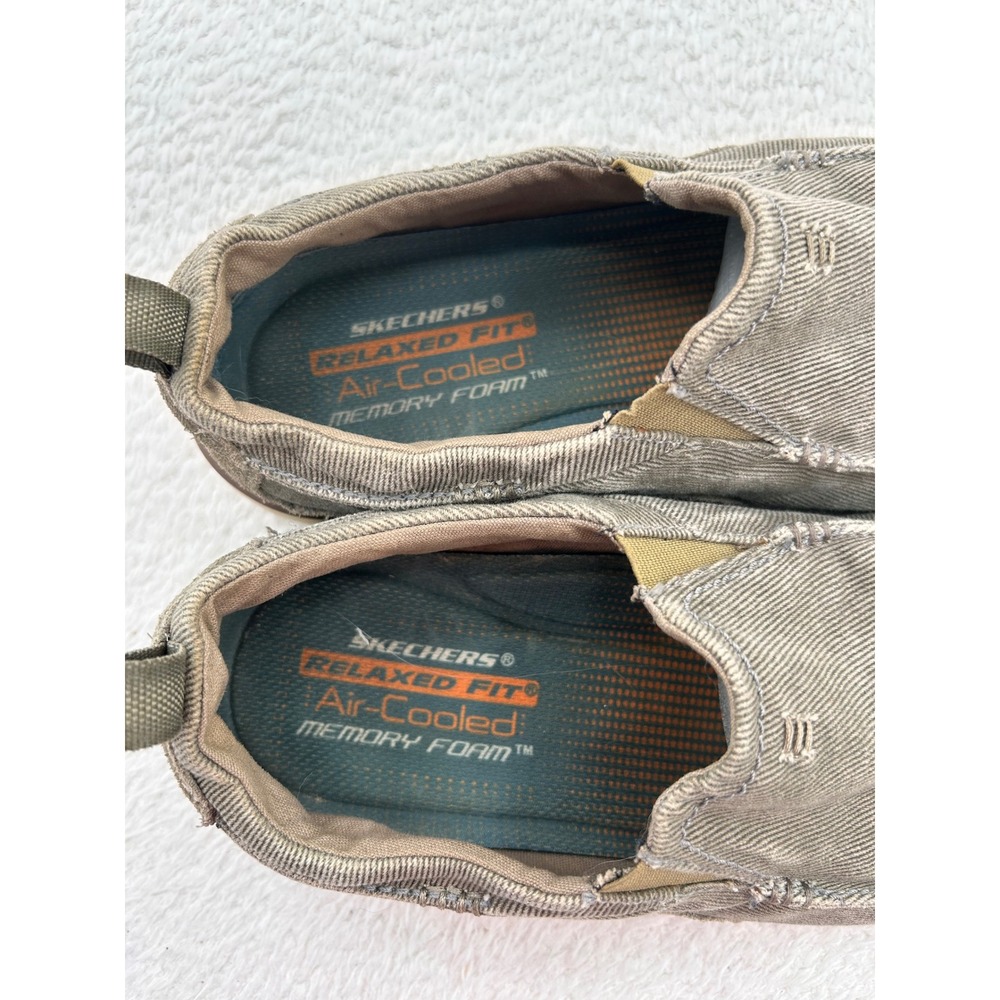 Skechers Relaxed Fit Air-Cooled Memory Foam Slip On Loafers Taupe Mens 9 comfort